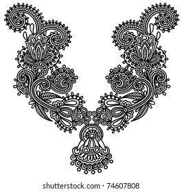 Neckline Embroidery Fashion Stock Vector Royalty Free 74607808