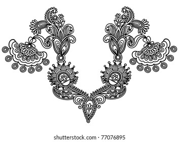 Neckline embroidery fashion
