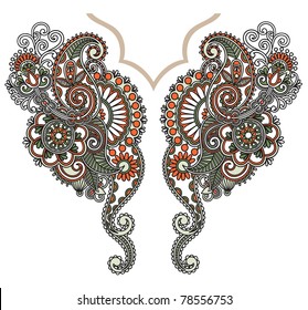 Neckline embroidery fashion