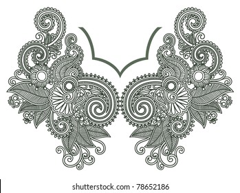 Neckline Embroidery Fashion Stock Vector Royalty Free 78652186