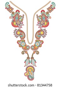 Neckline embroidery fashion