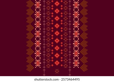 Neckline embroidery geometric abstract elements neck pattern. Native decorative design for fabric, clothing, illustration, texture, collar decor, border, rug, decoration, printing, element, necklace