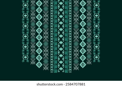 Neckline embroidery geometric abstract elements neck pattern. Native decorative design for fabric, clothing, illustration, texture, collar decor, border, rug, decoration, printing, element, necklace