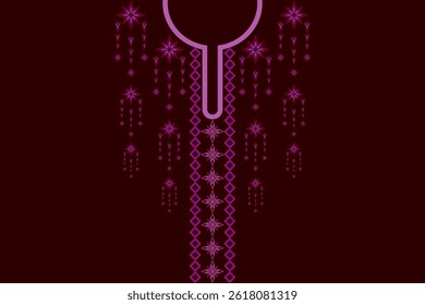 Neckline embroidery geometric abstract elements neck pattern. Native decorative design for fabric, clothing, illustration, texture, collar decor, border, rug, decoration, printing, element, necklace