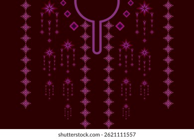 Neckline embroidery geometric abstract elements neck pattern. Native decorative design for fabric, clothing, illustration, texture, collar decor, border, rug, decoration, printing, element, necklace