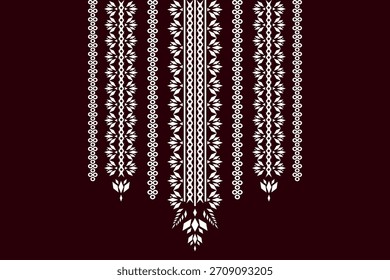 Patrón de cuello de Elementos abstractos geométricos bordados. Diseño decorativo nativo para la tela, ropa, ilustración, textura, decoración del cuello, frontera, alfombra, decoración, impresión, elemento, collar