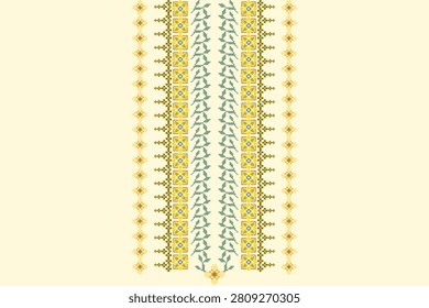 Neckline embroidery geometric abstract elements neck pattern. Native decorative design for fabric, clothing, illustration, texture, collar decor, border, rug, decoration, printing, element, necklace