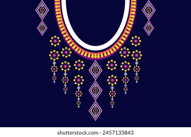 Neckline embroidery traditional style for cloth and fabric