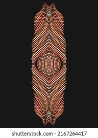 Neckline ethnic design. Dotted  traditional pattern. Vector print with decorative elements and beads for embroidery, for women's clothing