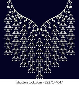 Neckline  geometric embroidery designs For the fabric surface, fashionable women wear.