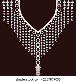Neckline  geometric embroidery designs For the fabric surface, fashionable women wear.
