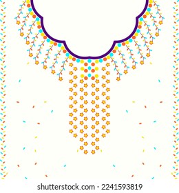 Neckline  geometric embroidery designs For the fabric surface, fashionable women wear.