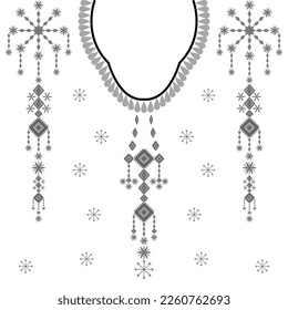 Neckline from geometric shapes for shirts