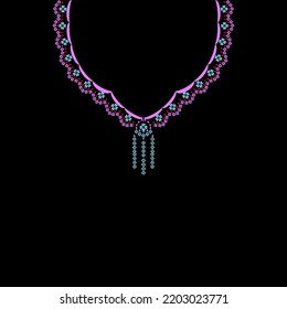 Neckline from geometric shapes for shirts, bags, books.