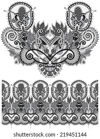 Neckline grey embroidery fashion, black and white collection