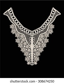 Neckline, lace in vector