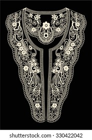 Neckline lace in vector