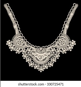 Neckline lace in vector