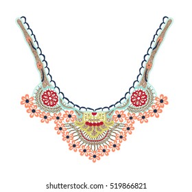 Neckline lace in vector