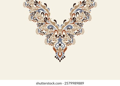 Neckline,neckline pattern,neckline design pattern on white background,ikat floral pattern,flower neck design embroidery,Aztec style,vector illustration.design for texture,fabric,clothing,fashion women