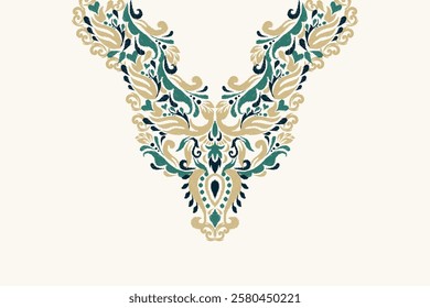 Neckline,neckline pattern,neckline design pattern on white background,ikat floral pattern,flower neck design embroidery,Aztec style,vector illustration.design for texture,fabric,clothing,fashion women