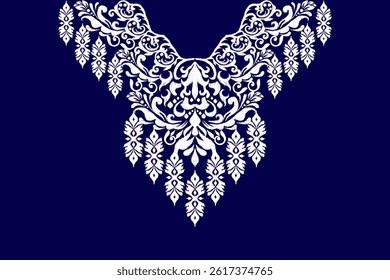 Neckline,neckline pattern,neckline floral pattern,neck design embroidery,Vector illustration,neck ornament,Ikat floral pattern,baroque style.design for texture,fabric,clothing,decoration,print,blouse,batik
