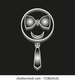 Necktie - 3d vector icons. Illustrations isolated on black background for graphic and web design.