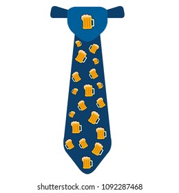 Necktie with beer icons