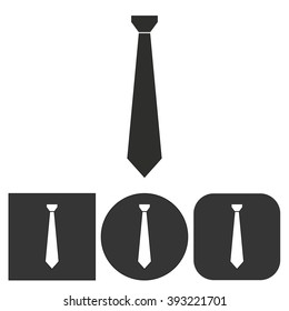 Necktie   -  black and white icons. Vector illustration. 