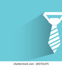 necktie, blue background, flat and shadow theme