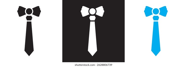 Necktie and Bow Tie icon. Vector illustration. isolated on white and black background. EPS 10