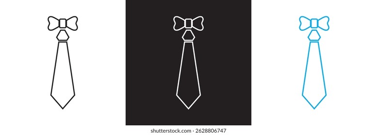 Necktie and Bow Tie icon. Vector illustration. isolated on white and black background. EPS 10