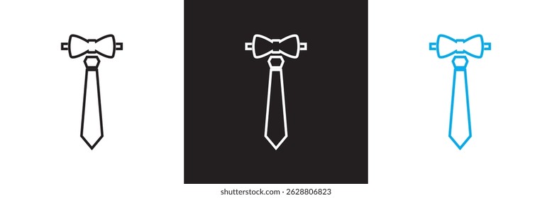 Necktie and Bow Tie icon. Vector illustration. isolated on white and black background. EPS 10