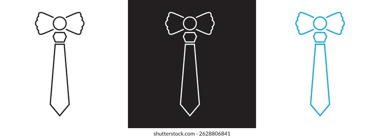 Necktie and Bow Tie icon. Vector illustration. isolated on white and black background. EPS 10