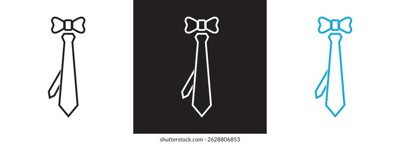 Necktie and Bow Tie icon. Vector illustration. isolated on white and black background. EPS 10