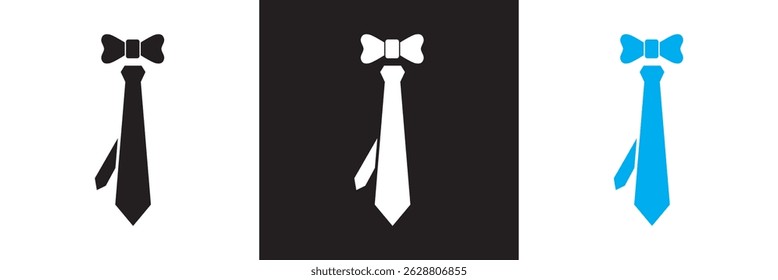 Necktie and Bow Tie icon. Vector illustration. isolated on white and black background. EPS 10