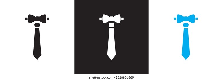 Necktie and Bow Tie icon. Vector illustration. isolated on white and black background. EPS 10
