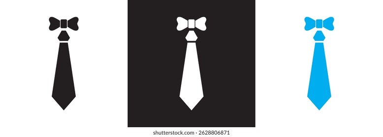 Necktie and Bow Tie icon. Vector illustration. isolated on white and black background. EPS 10