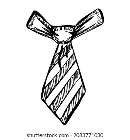 Necktie. Business and finance concepts. Hand drawn vector illustration in doodle style.