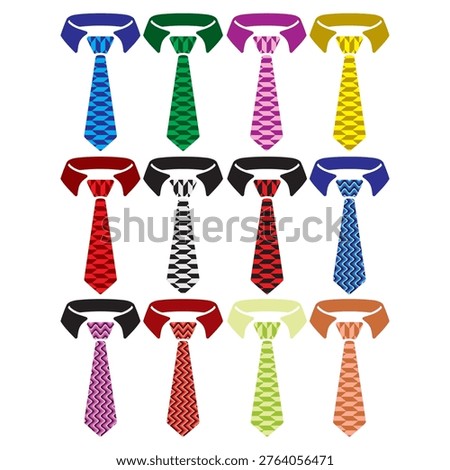 Necktie Collection With Geometric Pattern