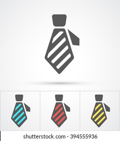 Necktie colorful flat trendy icon. Vector illustration