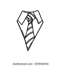 Necktie Doodle vector icon. Drawing sketch illustration hand drawn cartoon line.