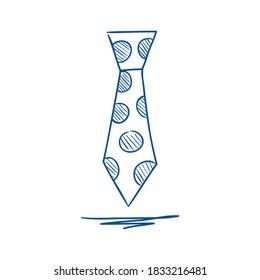 Necktie. Doodle vector illustration.  Tie sketch illustration for print, web, mobile and infographics isolated on white background.