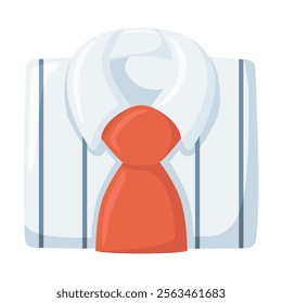 Necktie Emoji Icon Illustration. Elegant Clothes Vector Symbol Emoticon Design Doodle Vector.