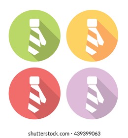 Necktie Flat Style Design Icons Set