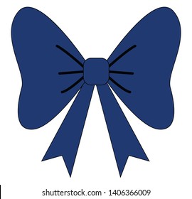 It is a necktie in the form of bow, worn specially by men on formal occasions., vector, color drawing or illustration. 