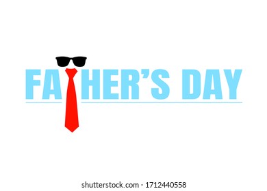 Necktie and Glasses of Father's day vector, isolated, illustration.