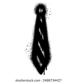 Necktie graffiti with black spray paint.vector illustration.