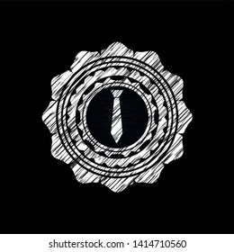 necktie icon with chalkboard texture