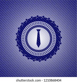 necktie icon with denim texture
